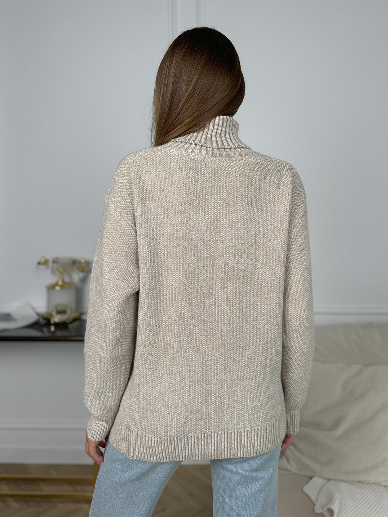 Свитер ISSA Plus модель WN20-680_бежевый Фото