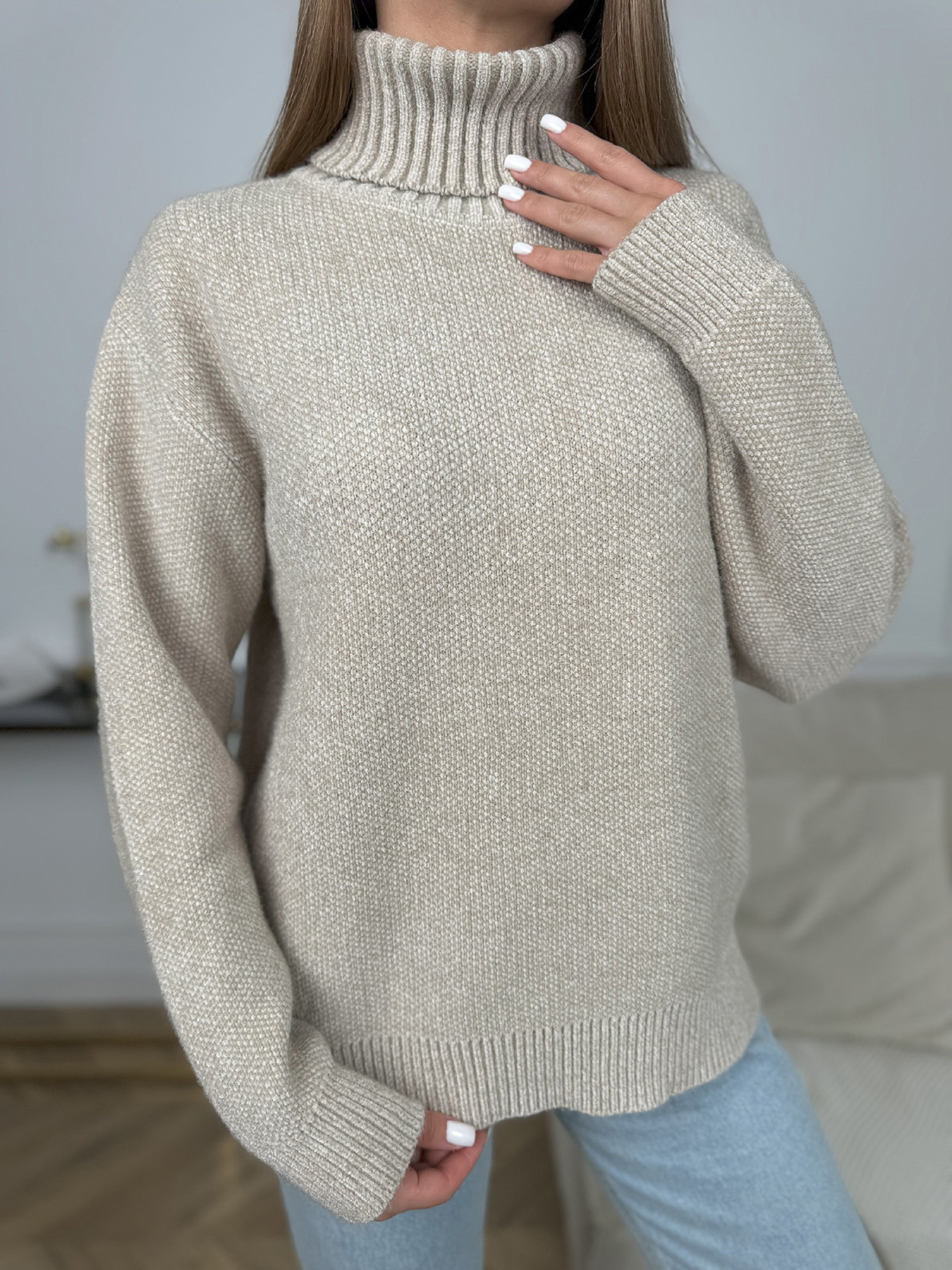 Светр ISSA Plus модель WN20-680_бежевый Фото