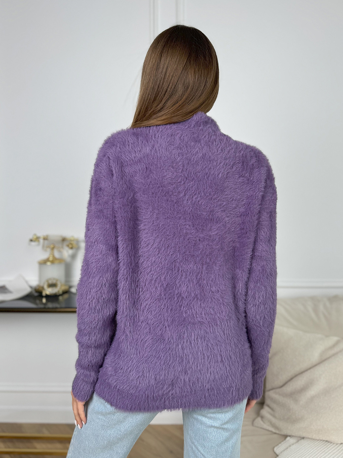 Светр ISSA Plus модель WN20-681_сиреневый Фото