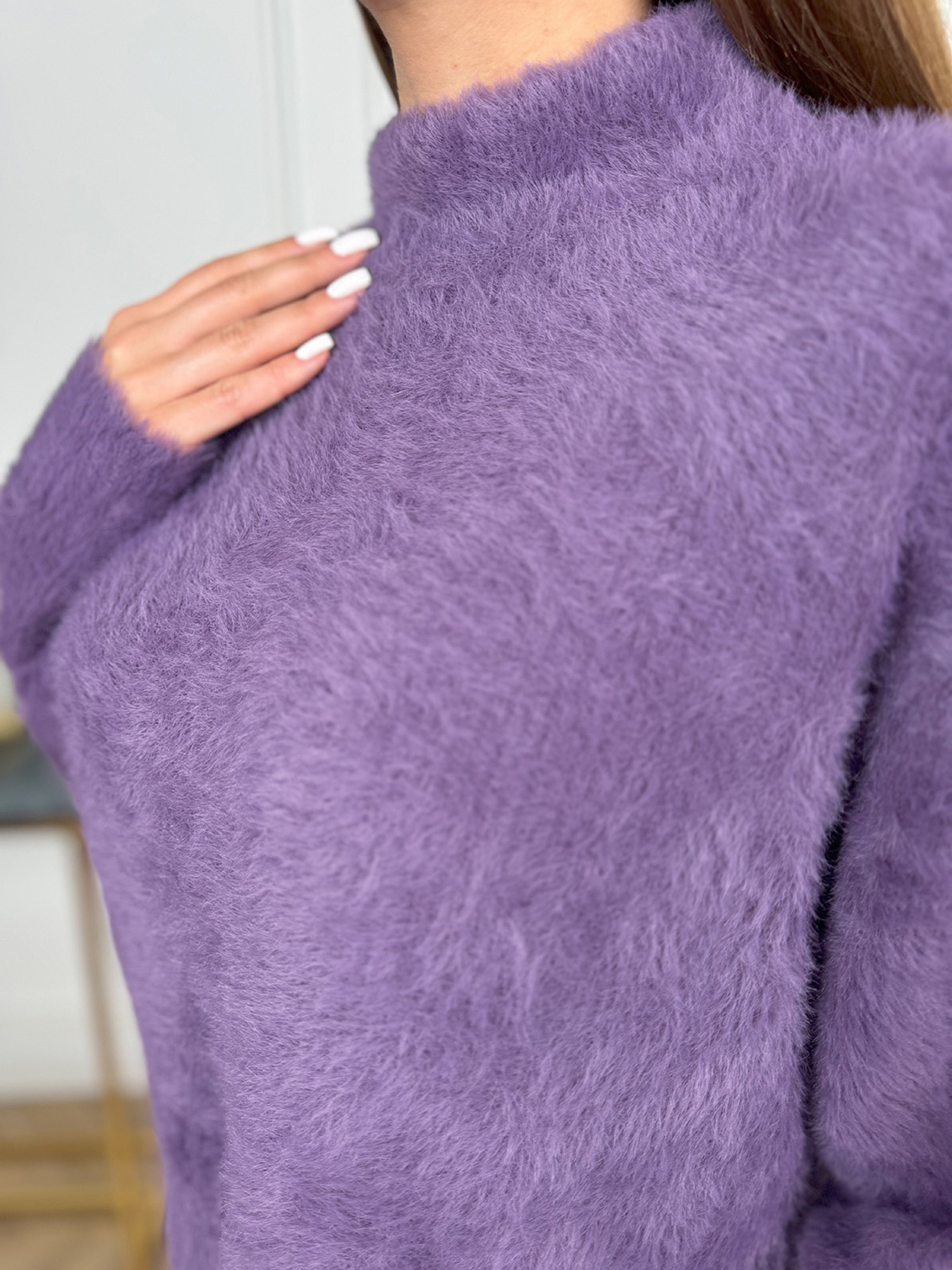 Светр ISSA Plus модель WN20-681_сиреневый Фото