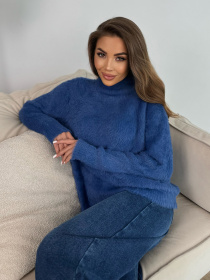 Свитер ISSA Plus модель WN20-681_синий Фото