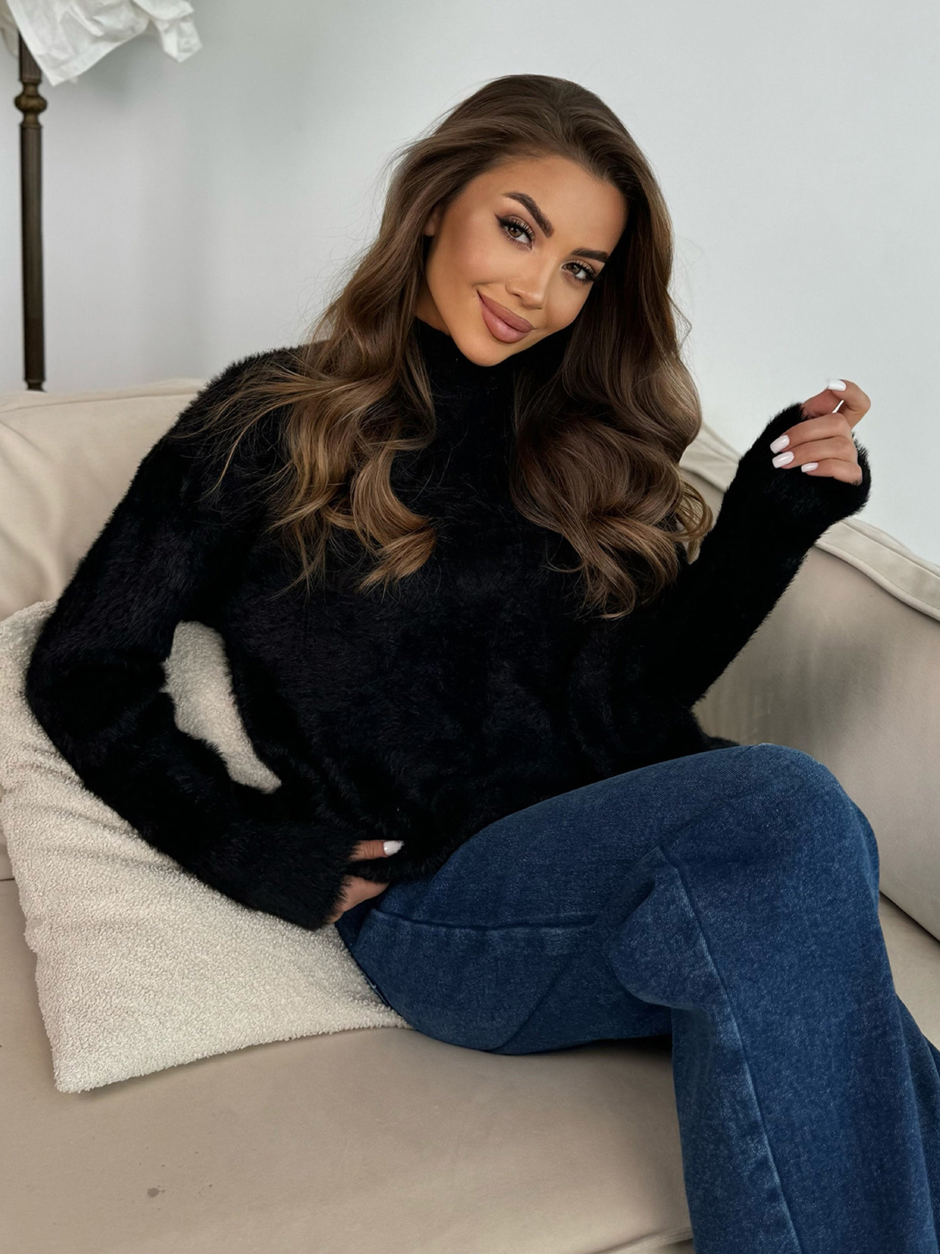 Свитер ISSA Plus модель WN20-681_черный Фото