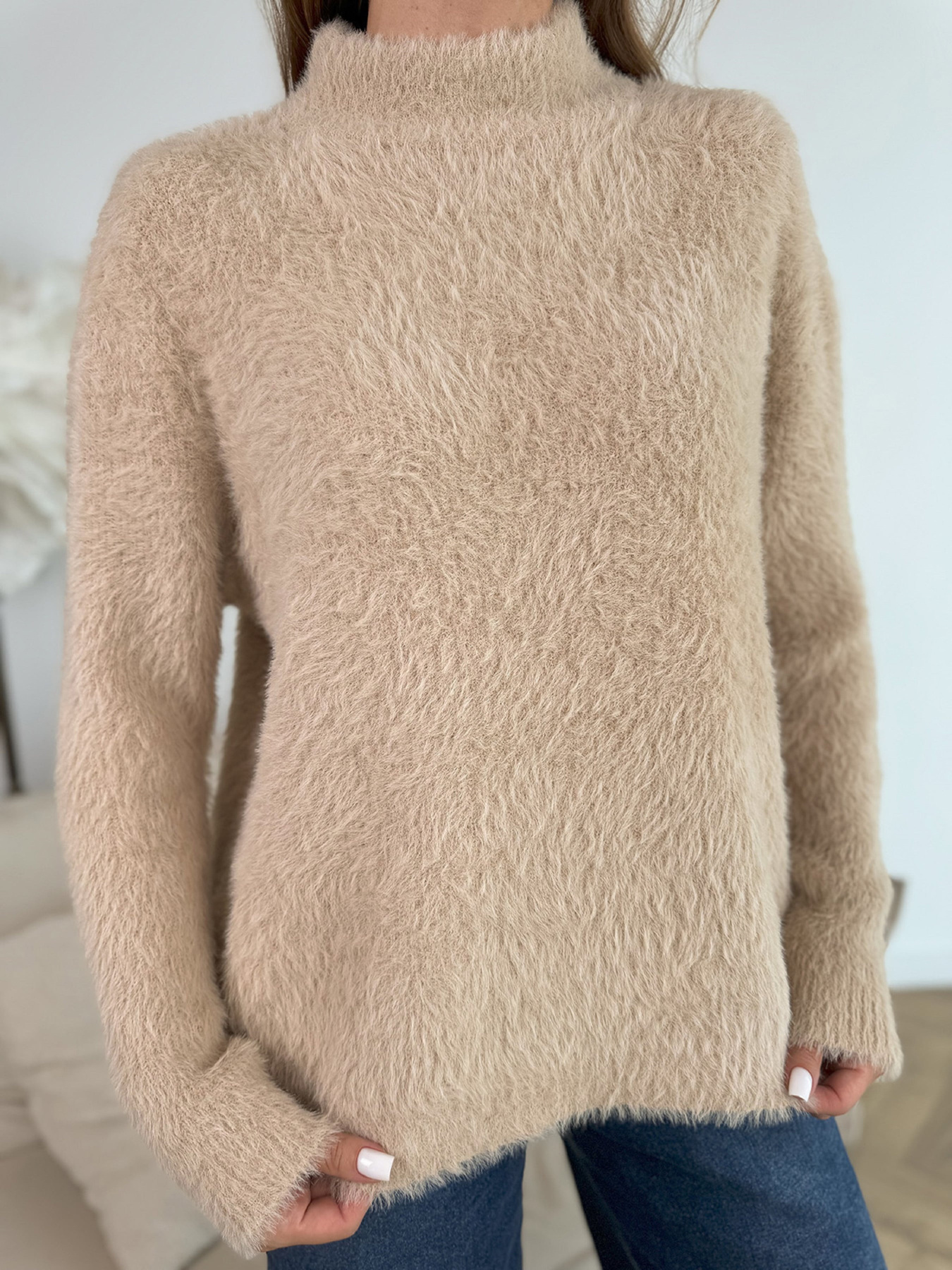 Свитер ISSA Plus модель WN20-681_бежевый Фото