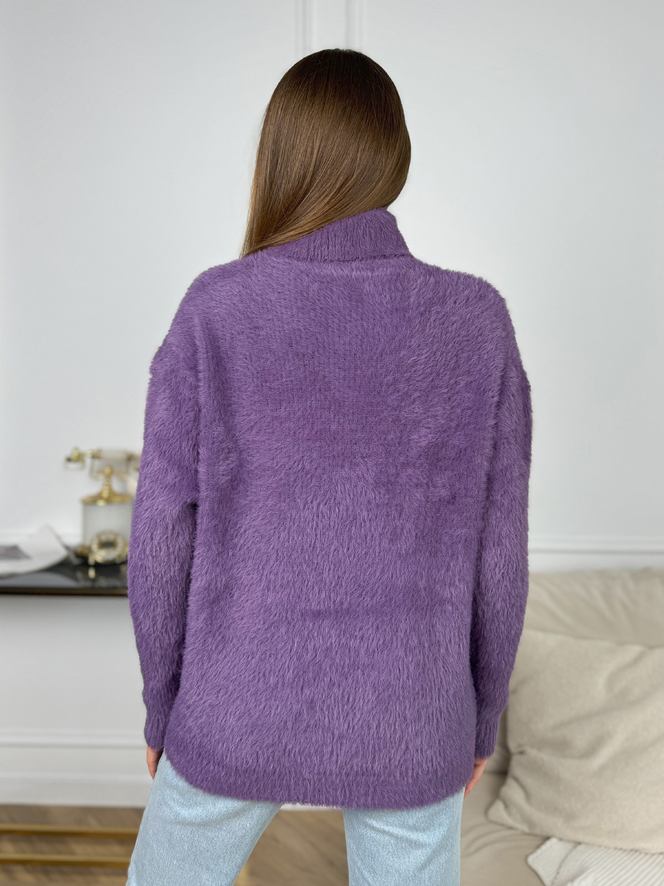 Свитер ISSA Plus модель WN20-682_сиреневый Фото