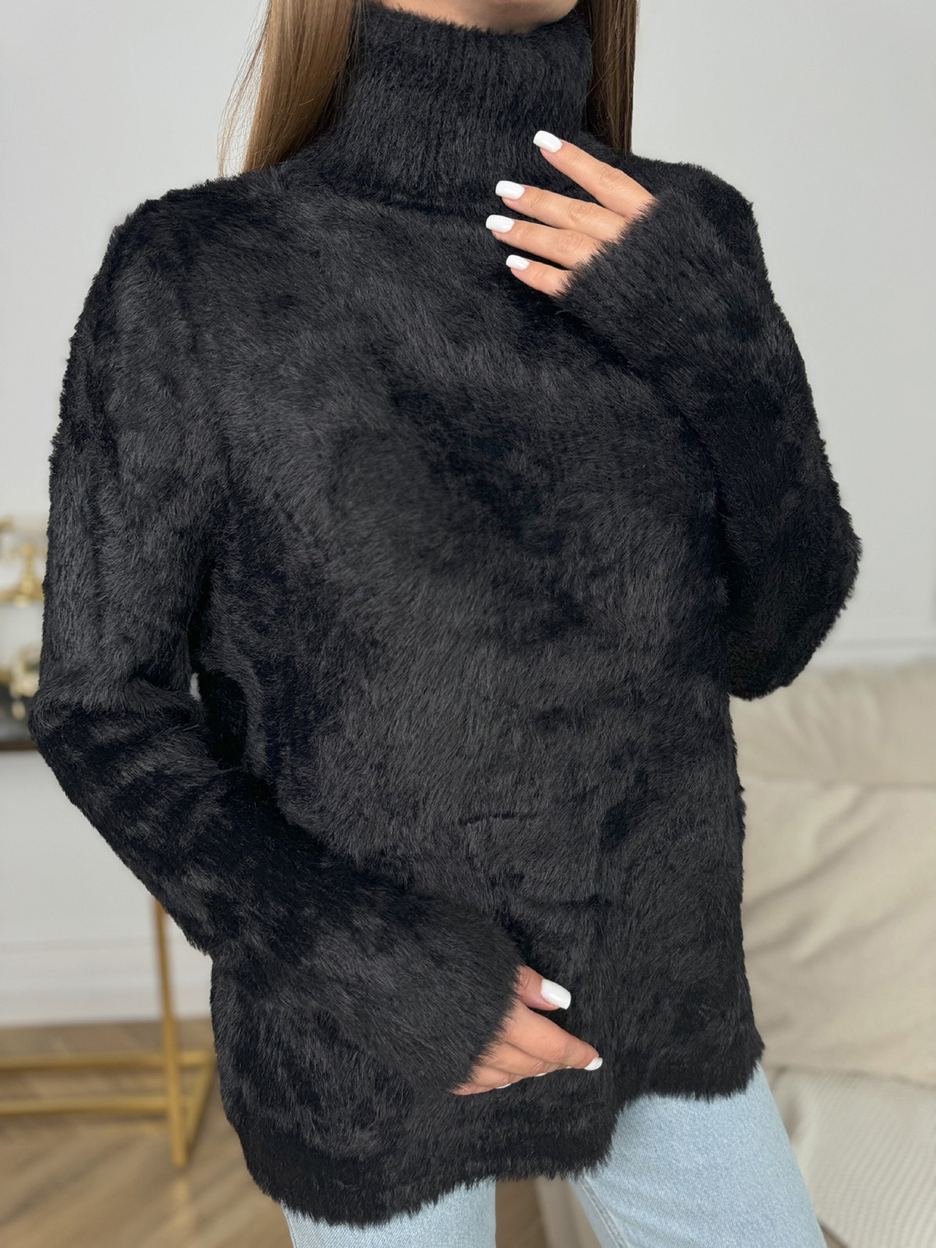 Свитер ISSA Plus модель WN20-682_черный Фото