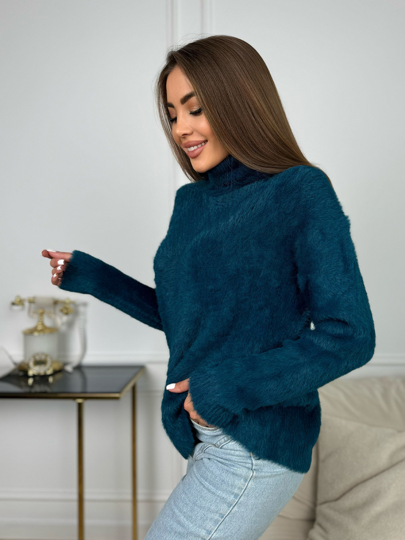 Свитер ISSA Plus модель WN20-682_зеленый Свитер ISSA Plus модель WN20-682_зеленый Фото