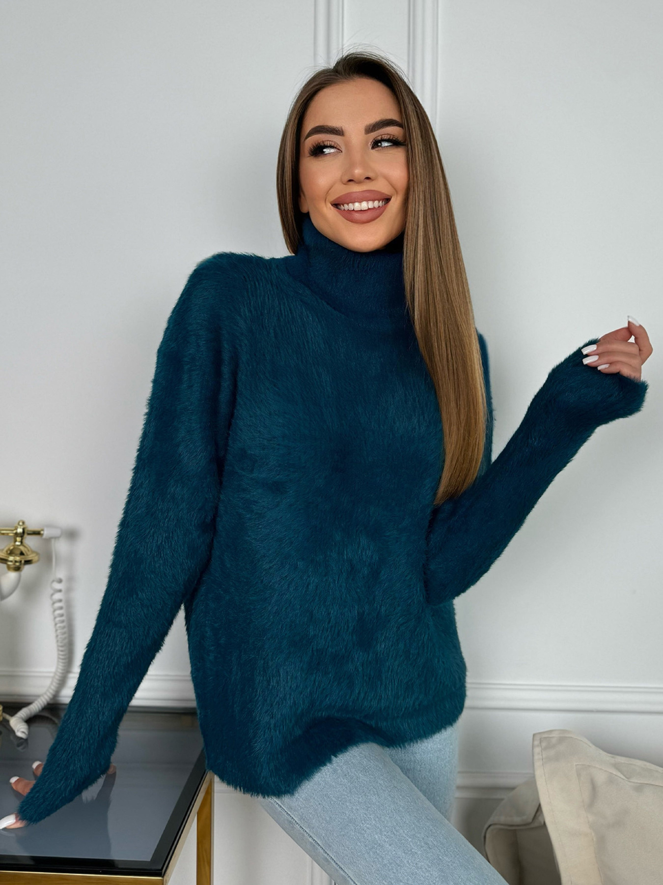 Свитер ISSA Plus модель WN20-682_зеленый Свитер ISSA Plus модель WN20-682_зеленый Фото