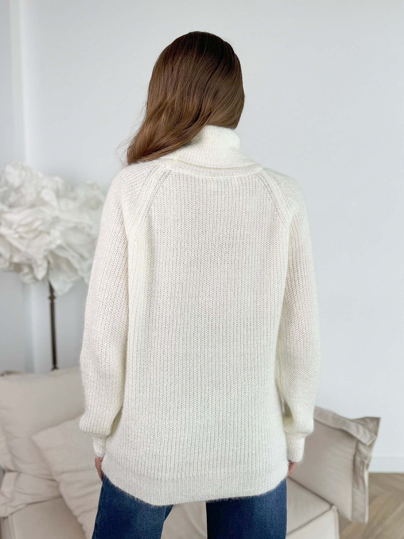 Свитер ISSA Plus модель WN19-101_молочный Фото