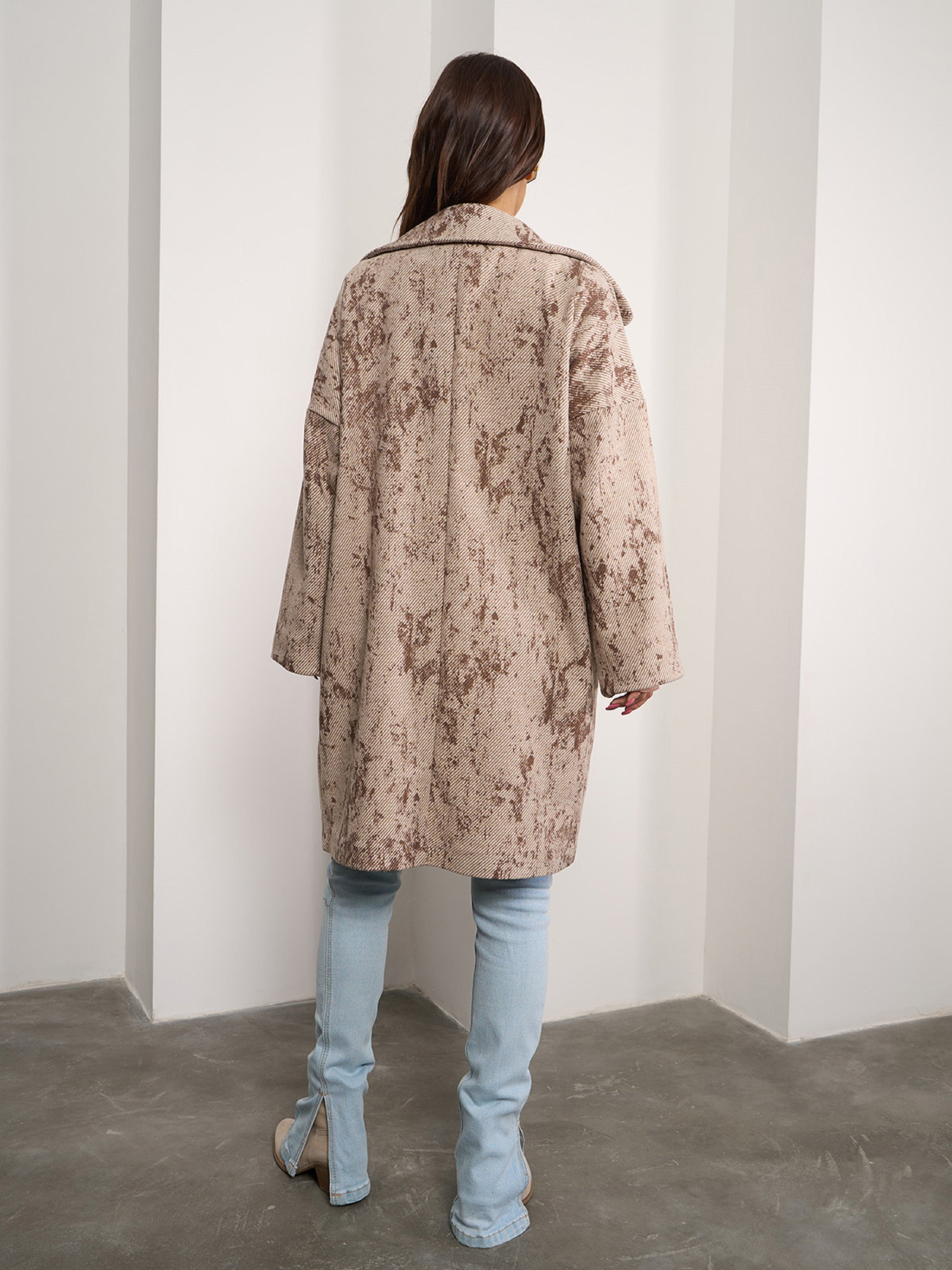 Пальто ISSA Plus модель 14868_бежевый Фото