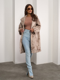 Пальто ISSA Plus модель 14868_бежевый Фото