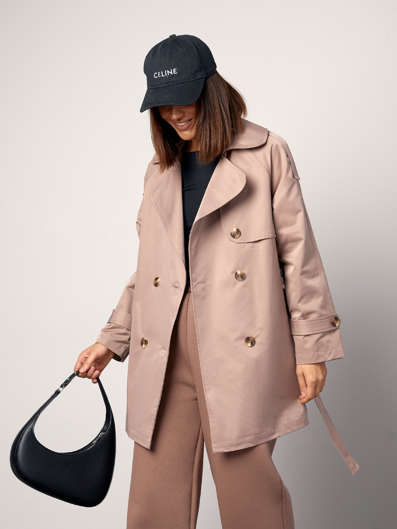 Тренч ISSA Plus модель 14869_коричневый Фото