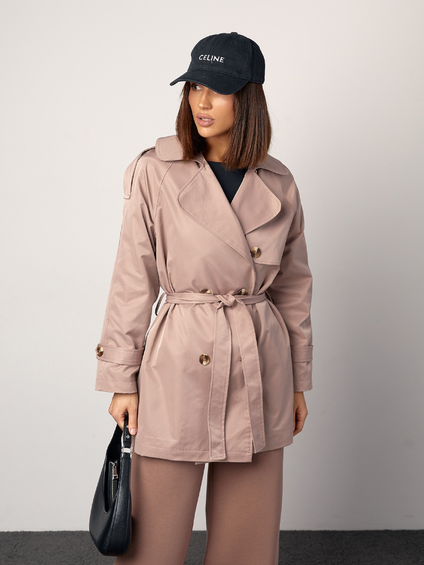 Тренч ISSA Plus модель 14869_коричневый Фото