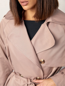 Тренч ISSA Plus модель 14869_коричневый Фото