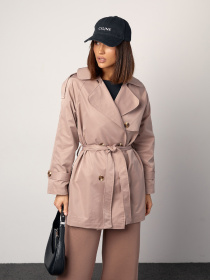 Тренч ISSA Plus модель 14869_коричневый Фото