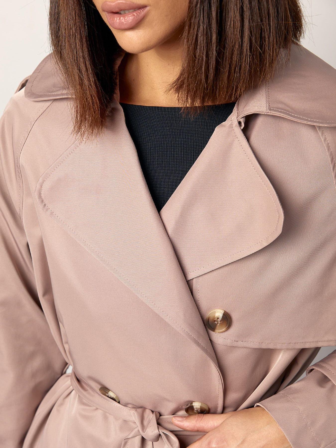 Тренч ISSA Plus модель 14869_коричневый Фото