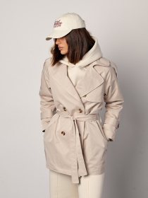 Тренч ISSA Plus модель 14869_светло_бежевый Фото