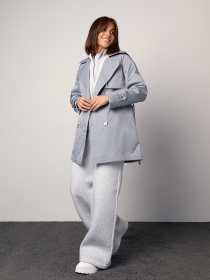 Тренч ISSA Plus модель 14869_серый Фото