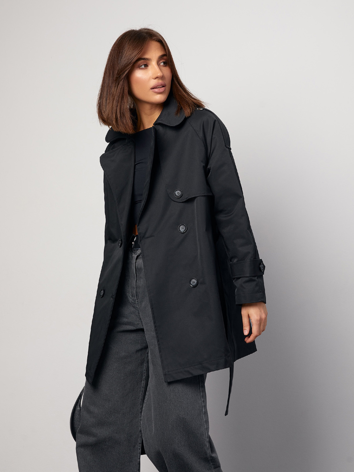 Тренч ISSA Plus модель 14869_черный Фото