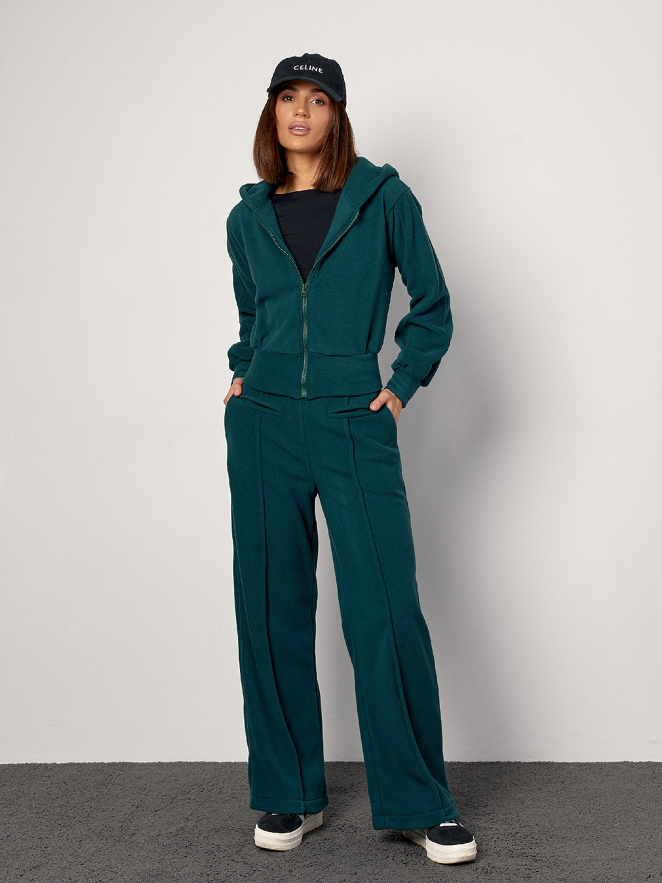 Повседневный костюм ISSA Plus модель 14871_темно_зеленый Фото