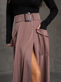 Юбка макси ISSA Plus модель 14837_коричневый Фото