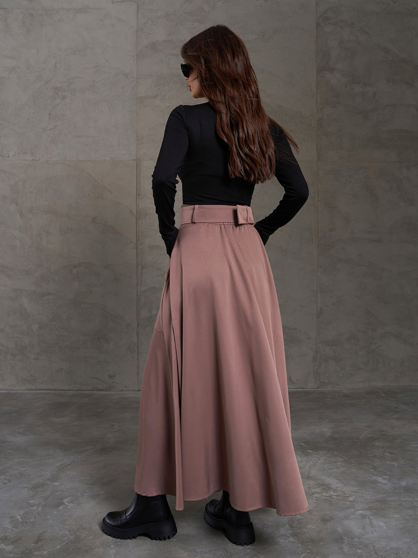 Спідниця максі ISSA Plus модель 14837_коричневый Фото