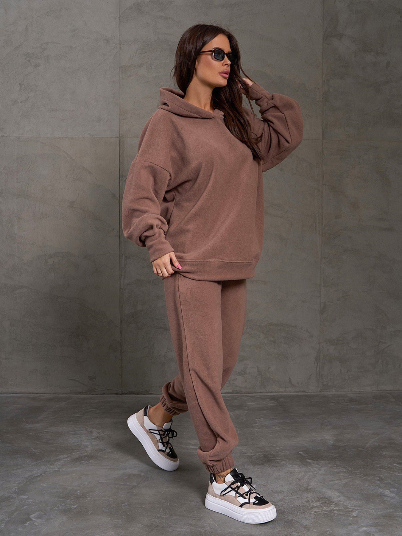 Повседневный костюм ISSA Plus модель 14876_коричневый Повседневный костюм ISSA Plus модель 14876_коричневый Фото