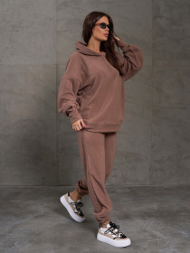 Повседневный костюм ISSA Plus модель 14876_коричневый Повседневный костюм ISSA Plus модель 14876_коричневый Фото