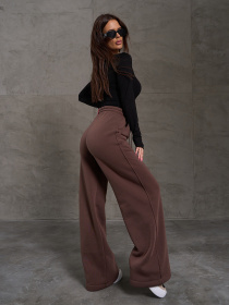 Брюки палаццо ISSA Plus модель 14905_коричневый Фото