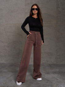 Брюки палаццо ISSA Plus модель 14905_коричневый Фото