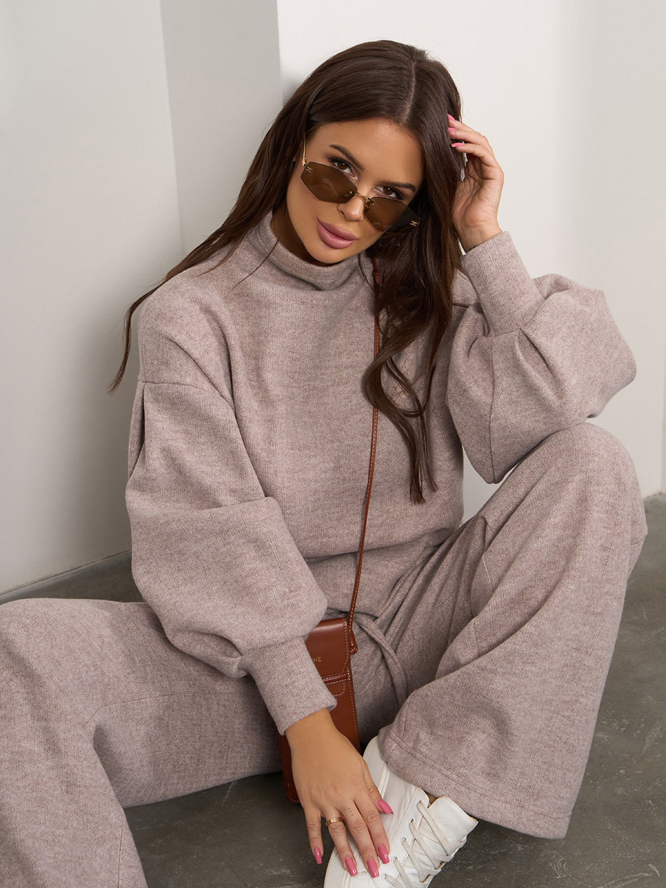 Повсякденний костюм ISSA Plus модель SA-572_коричневый Фото