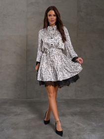 Платье мини ISSA Plus модель SA-569_молочный Фото