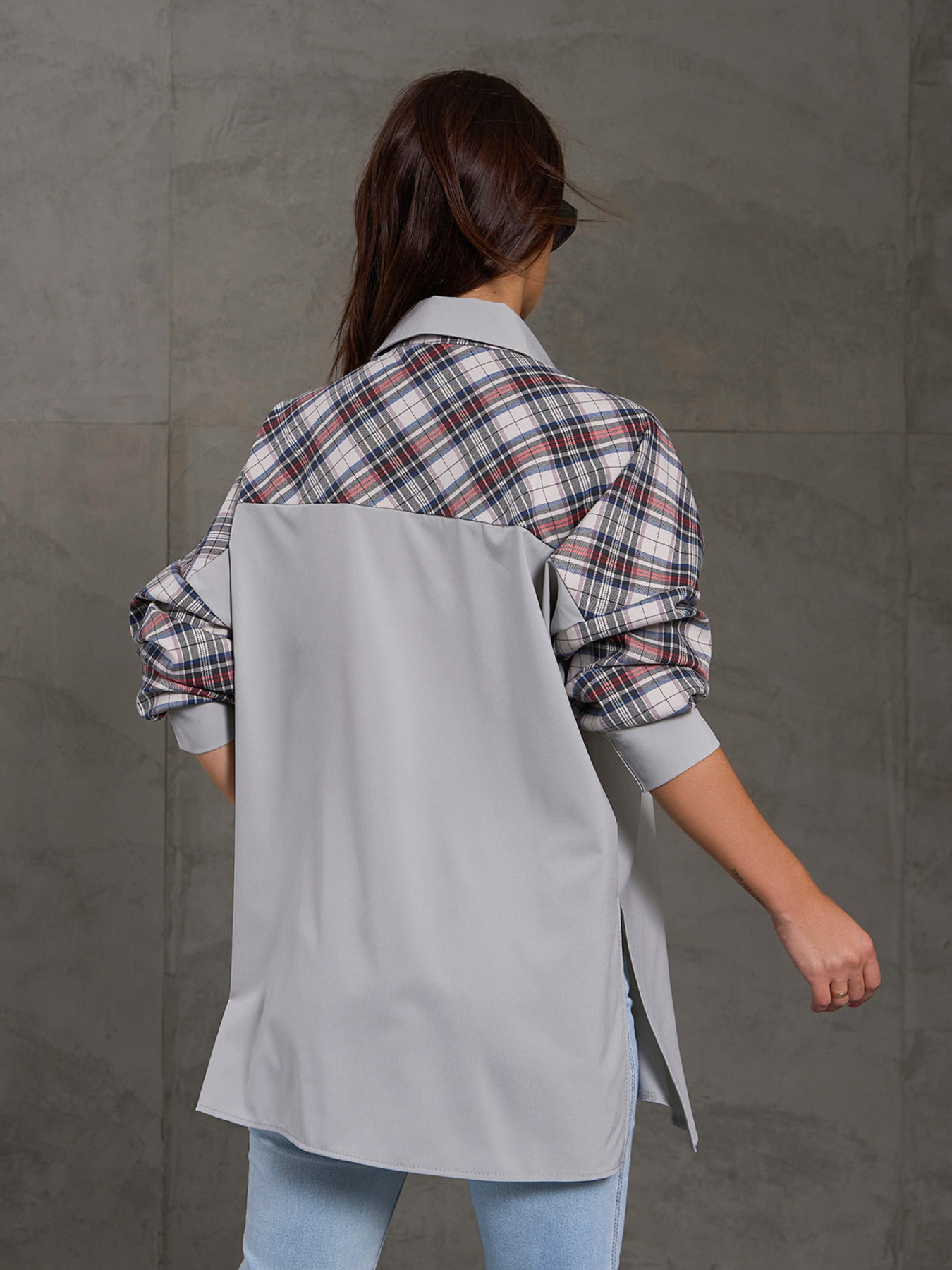 Рубашка ISSA Plus модель 14828A_мультиколор Фото