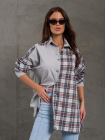 Рубашка ISSA Plus модель 14828A_мультиколор Фото