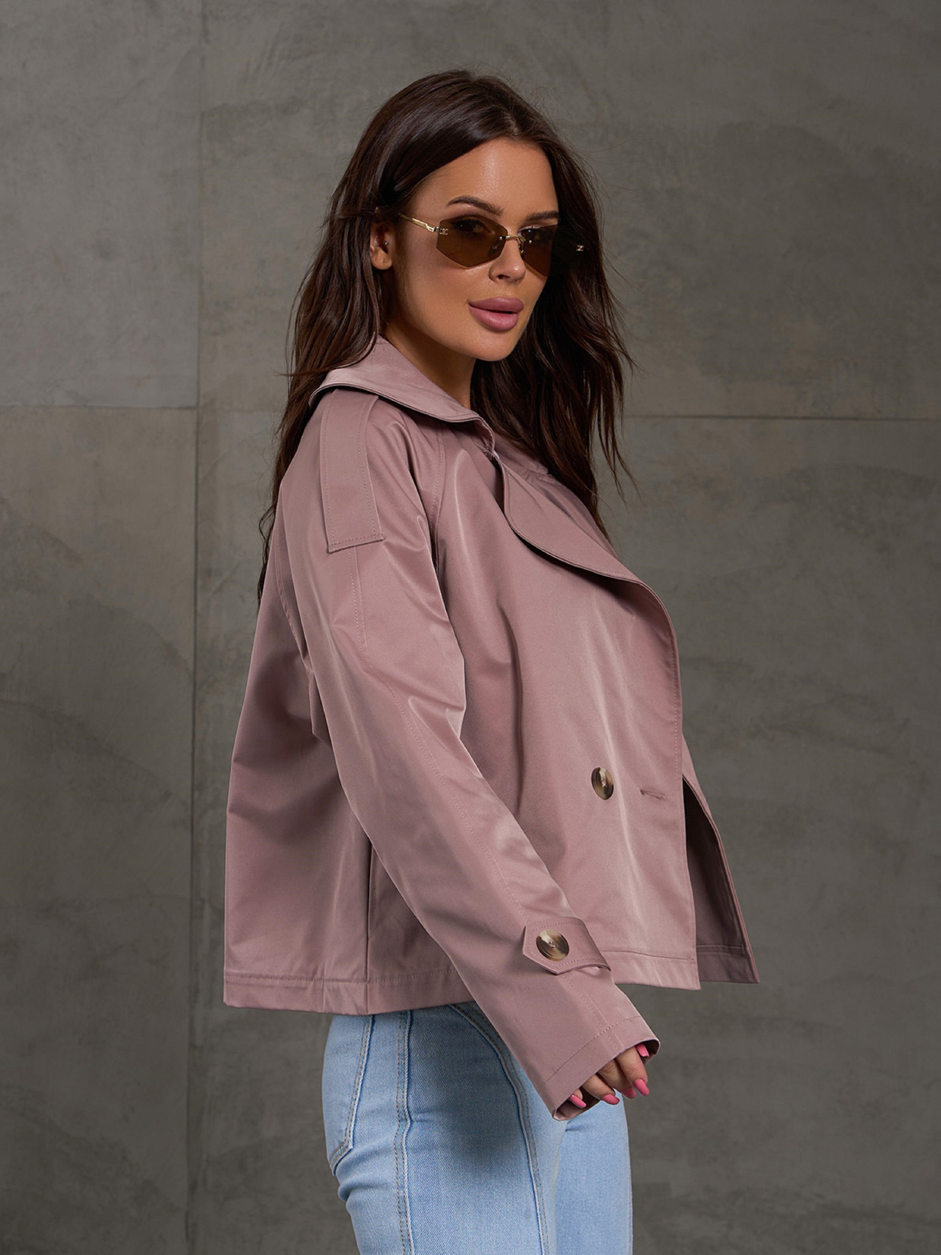 Тренч ISSA Plus модель 14881_коричневый Фото