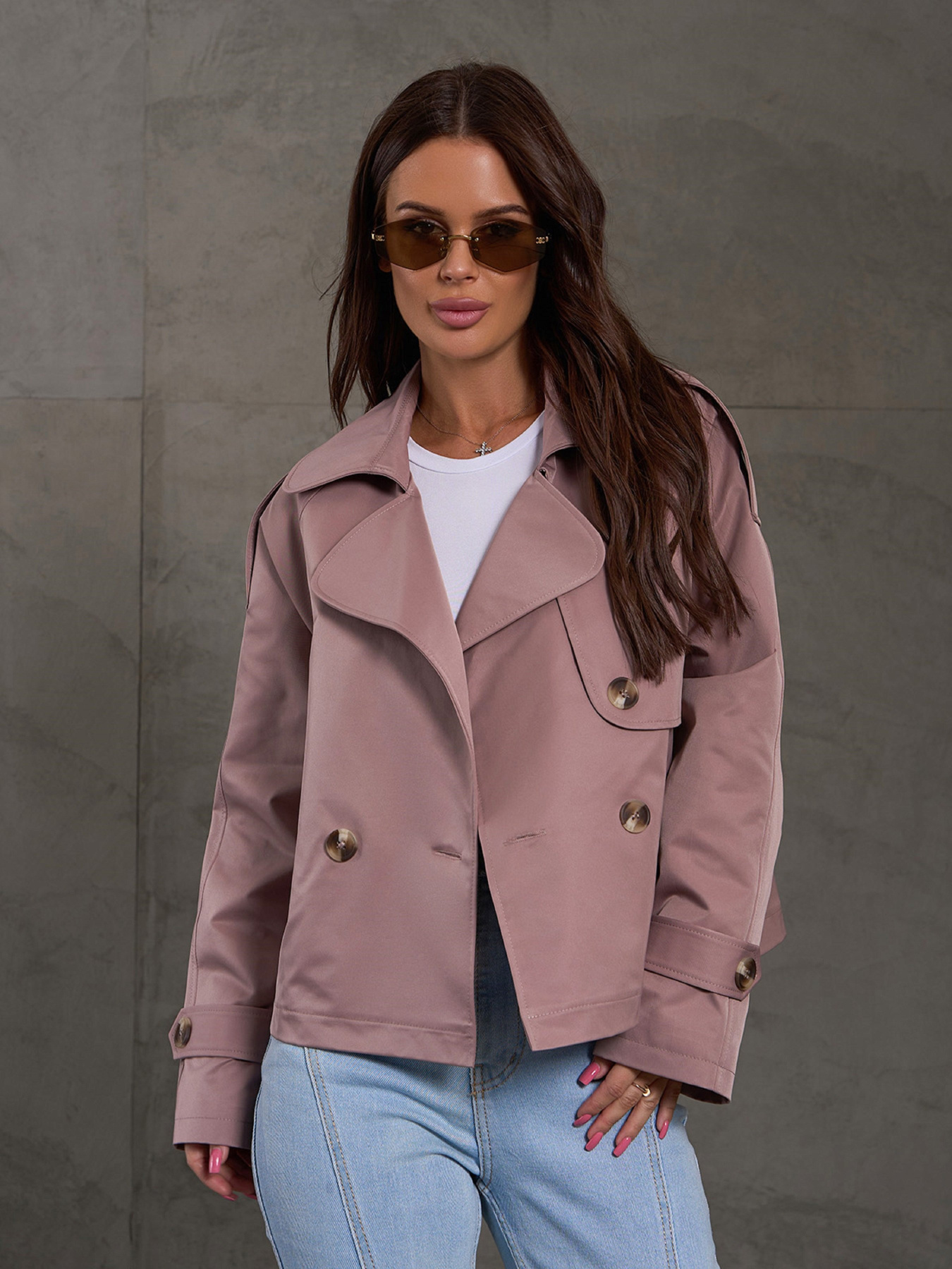 Тренч ISSA Plus модель 14881_коричневый Фото