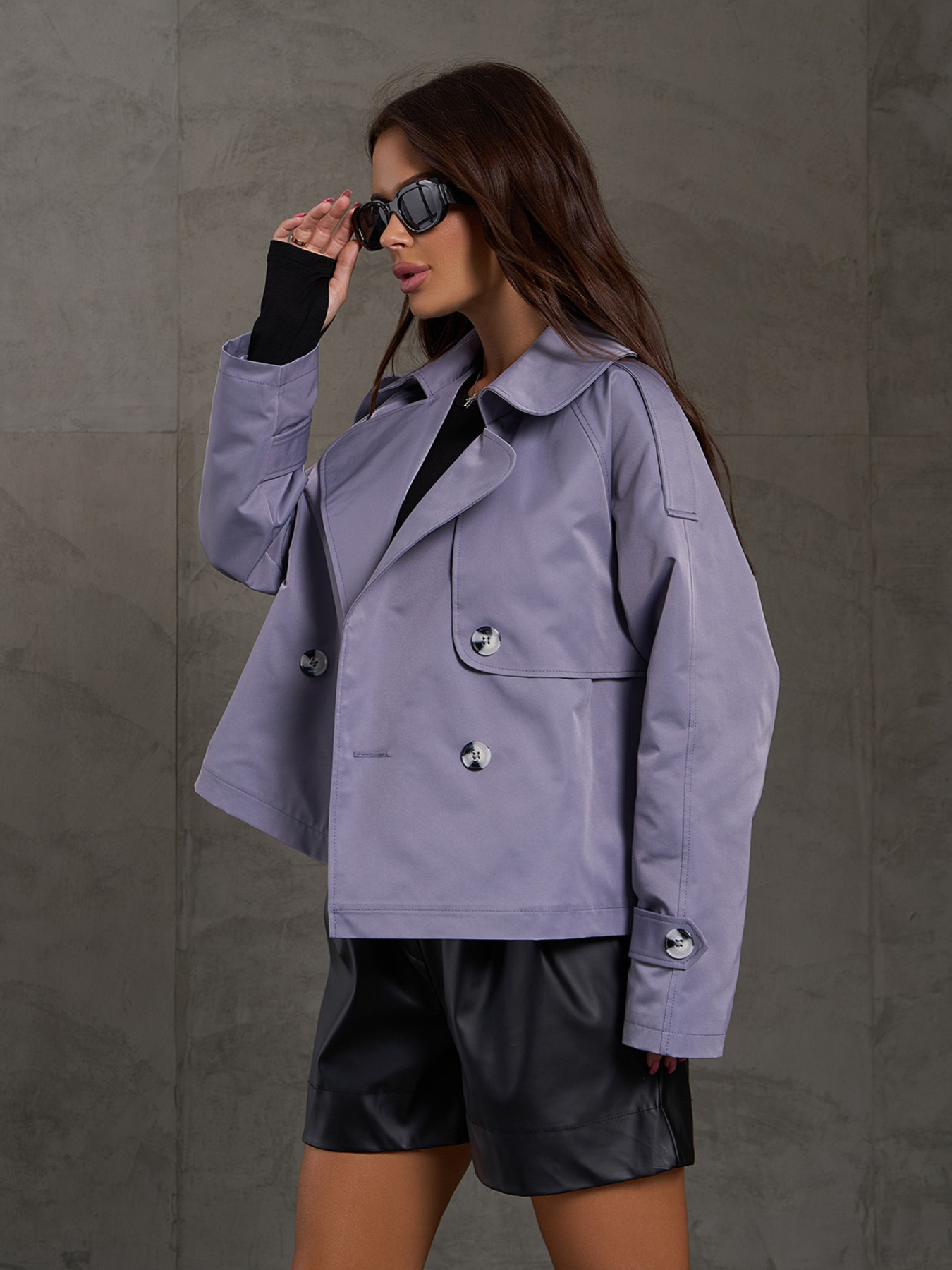 Тренч ISSA Plus модель 14881_серый Фото