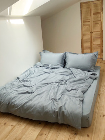 Комплект постільної білизни класичний сіро-блакитний Cozy модель 8047738 Фото
