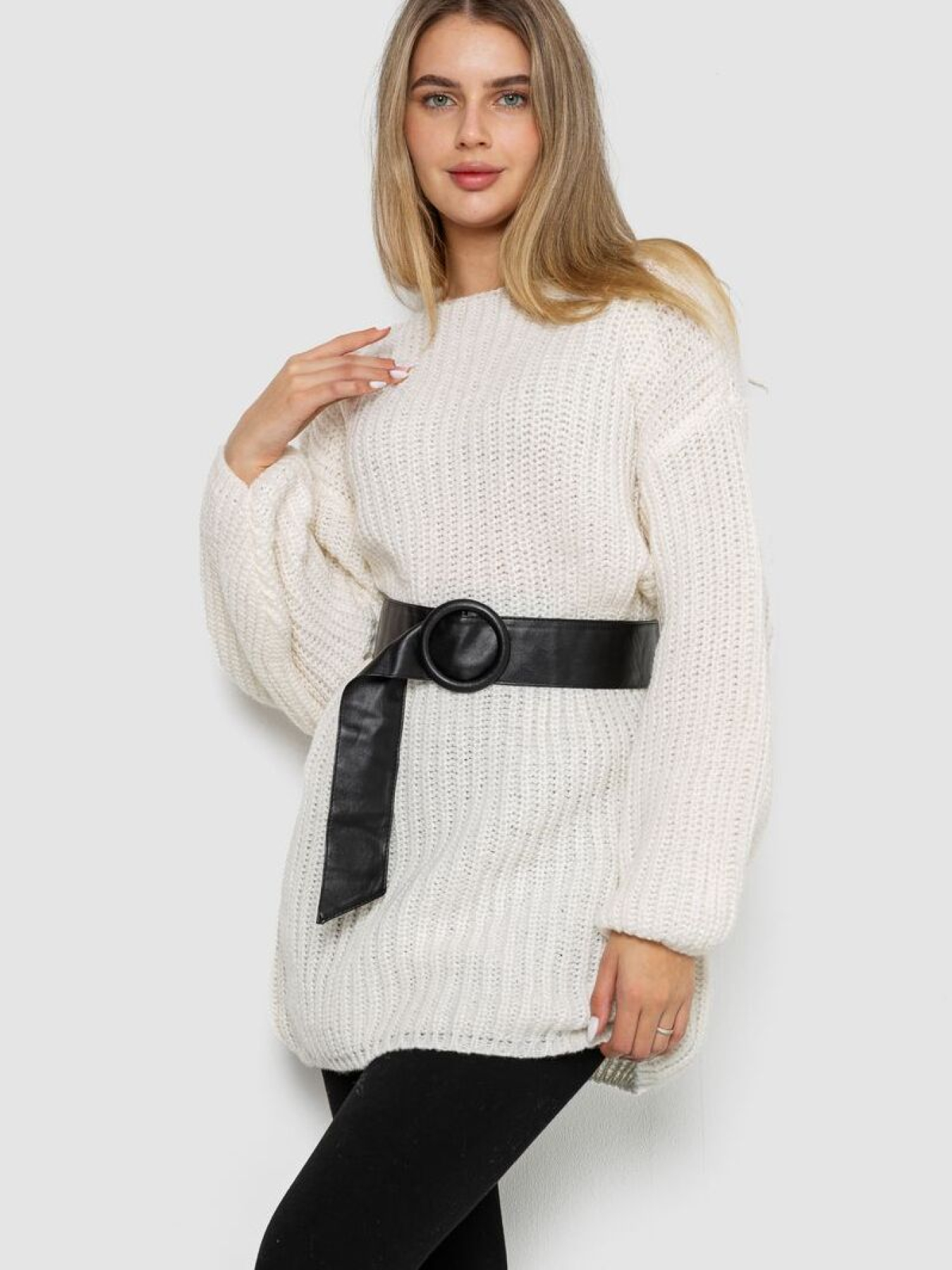 Свитер-туника с поясом 242R050 модель У-1131329::000000060 Фото