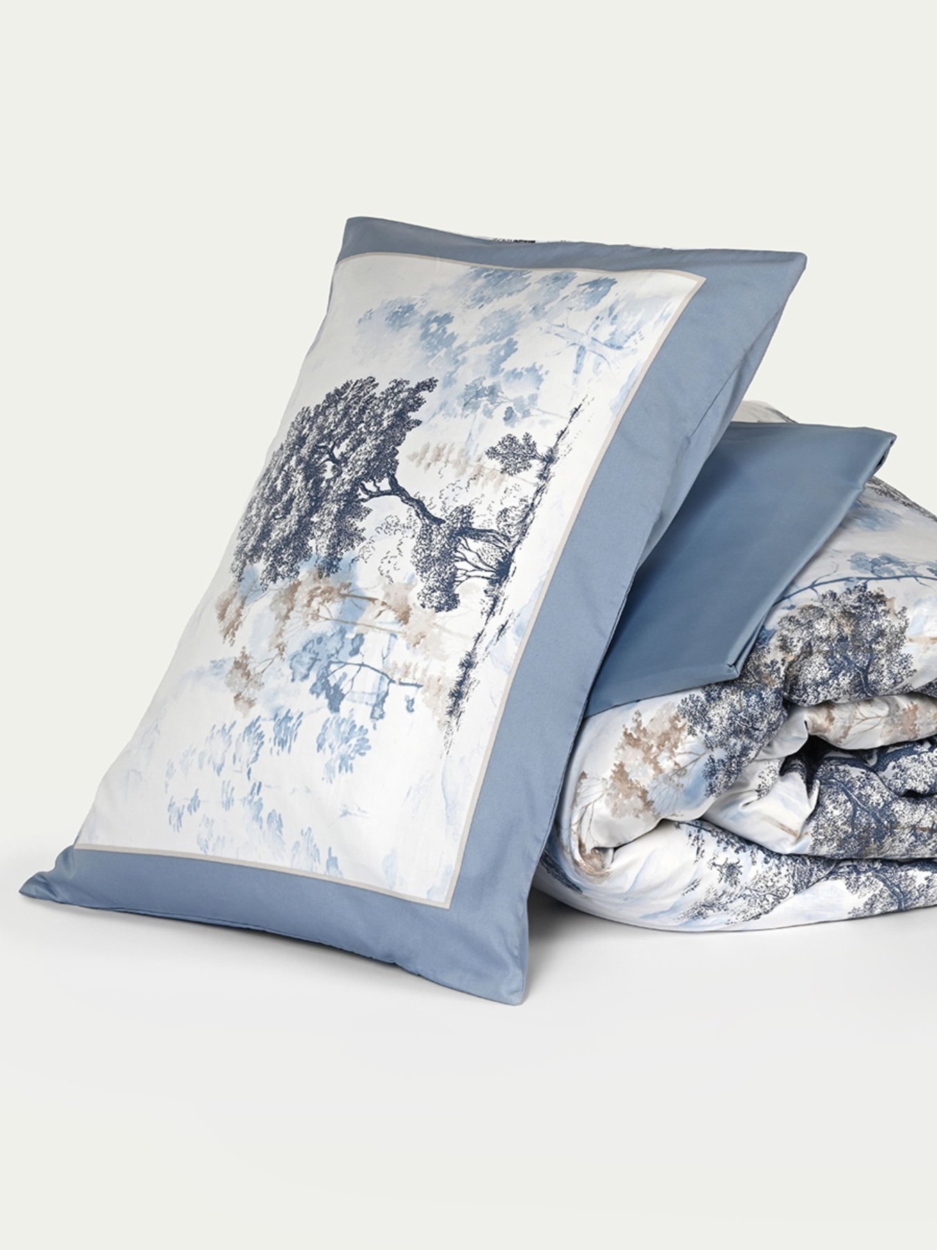 Наволочка "Магія лісу" з натурального сатину MBM HOME модель BL-P-01 BLUE/WHITE Фото