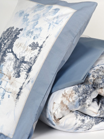 Наволочка "Магія лісу" з натурального сатину MBM HOME модель BL-P-01 BLUE/WHITE Фото