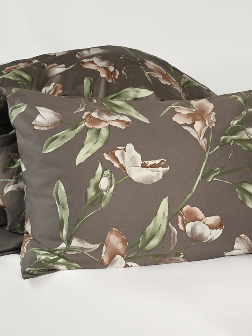 Наволочка "Весенний цвет" из натурального сатина MBM MY HOME модель BL-P-03 GRAY/PRINT Фото