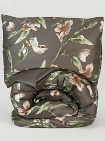 Наволочка "Весняний цвіт" з натурального сатину MBM HOME модель BL-P-03 GRAY/PRINT Фото