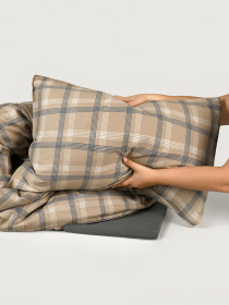 Наволочка "Тартан" из натурального вареного сатина MBM HOME модель BL-P-04 GRAY/BEIGE Наволочка "Тартан" из натурального вареного сатина MBM HOME модель BL-P-04 GRAY/BEIGE Фото