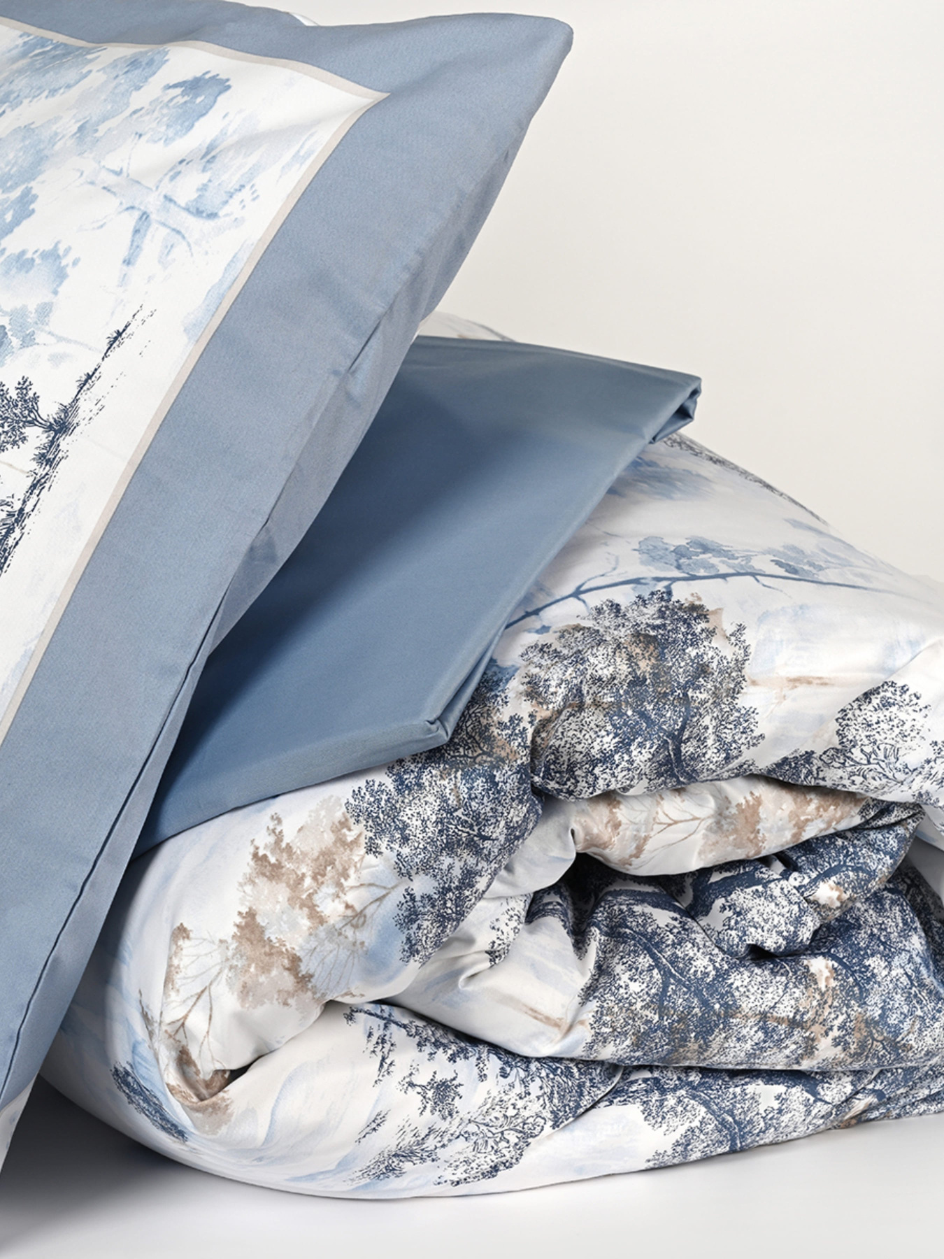 Пододеяльник "Магия леса" из натурального сатина MBM MY HOME модель BL-DC-01/02 BLUE/WHITE Фото