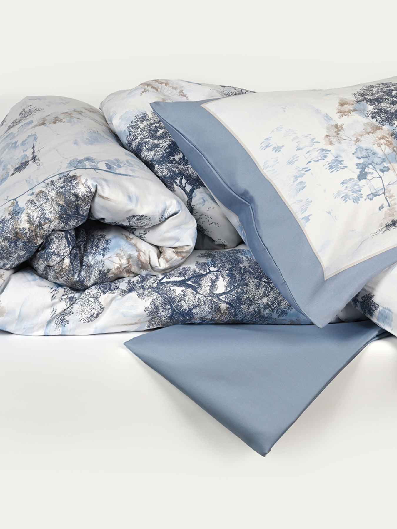 Пододеяльник "Магия леса" из натурального сатина MBM MY HOME модель BL-DC-01/02 BLUE/WHITE Фото