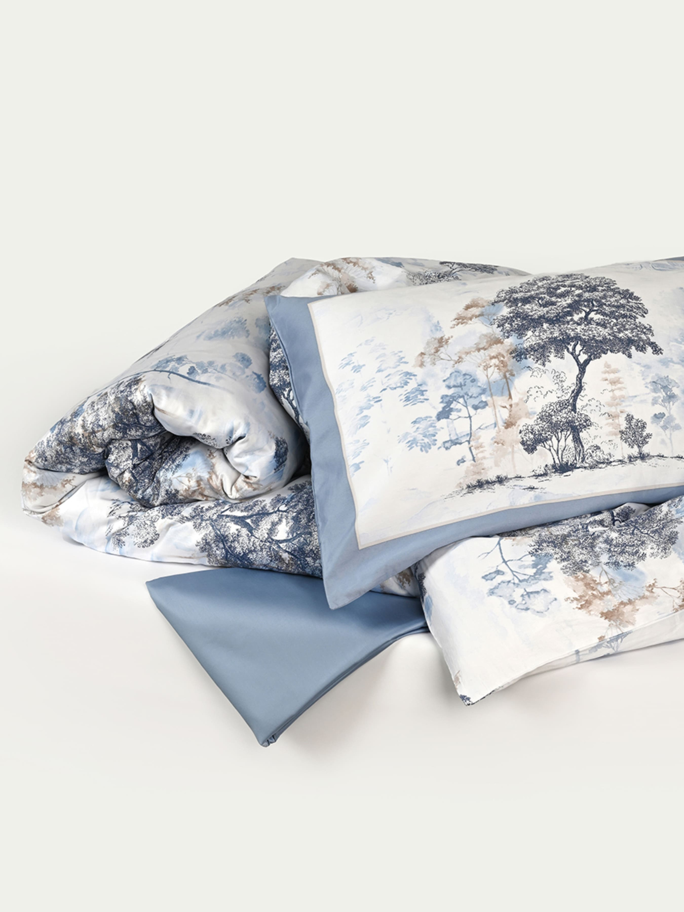 Пододеяльник "Магия леса" из натурального сатина MBM MY HOME модель BL-DC-01/02 BLUE/WHITE Фото