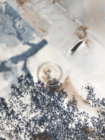 Пододеяльник "Магия леса" из натурального сатина MBM HOME модель BL-DC-01/02 BLUE/WHITE Фото