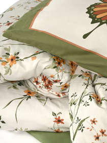 Пододеяльник "Цветочное поле" из натурального сатина MBM MY HOME модель BL-DC-03/04 WHITE/PRINT Фото