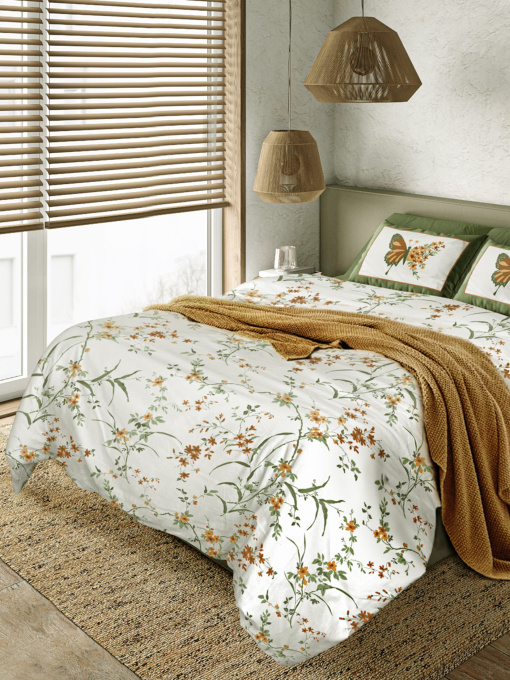 Пододеяльник "Цветочное поле" из натурального сатина MBM HOME модель BL-DC-03/04 WHITE/PRINT Фото