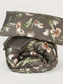 Пододеяльник "Весенний цвет" из натурального сатина MBM HOME модель BL-DC-05/06 GRAY/PRINT Фото